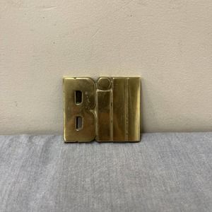 VTG RETRO Solid Brass BILL Baron Belt Buckle Marked 1978 Bold Letters Rockabilly